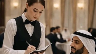 الشيخ أهان النادلة في المطعم 